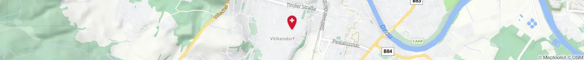 Map representation of the location for Völkendorf-Apotheke in 9500 Villach